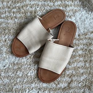 Frye flat leather slides